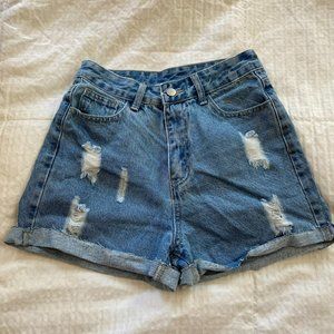 denim shorts with holes